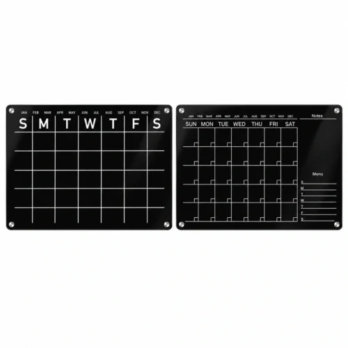 Black Monthly Calendar Board Set