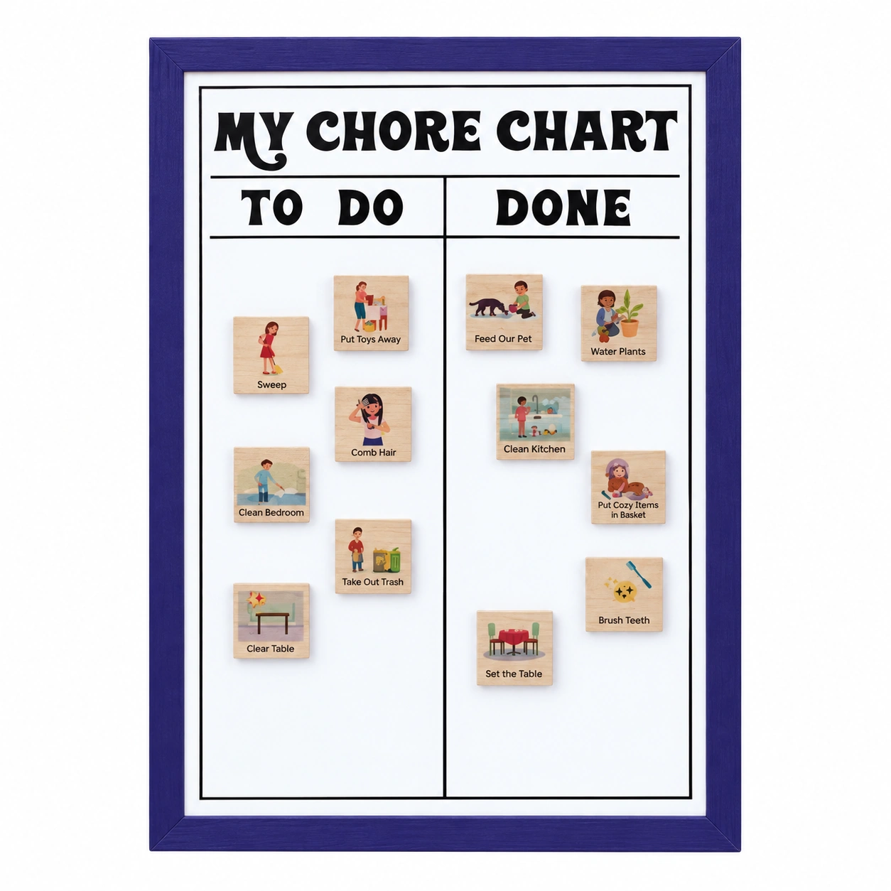 Blue Border To-Do and Done Chore Chart