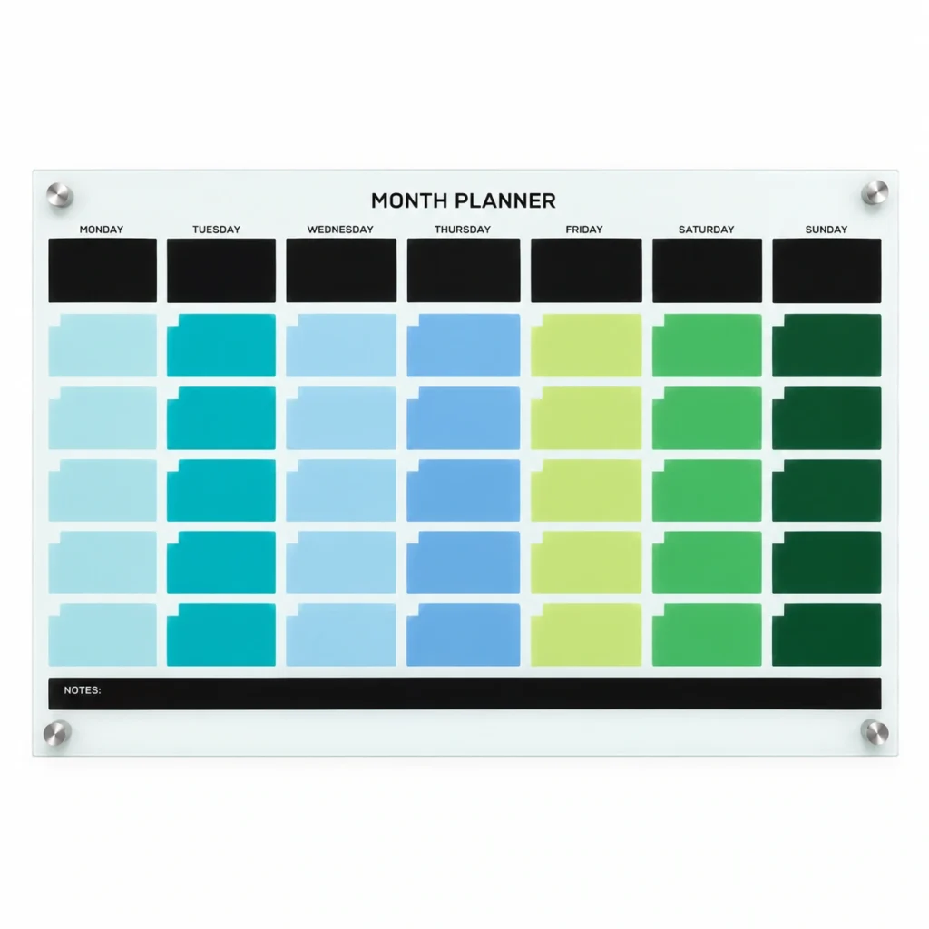 GP02-color Color Monthly Planner Glass Board