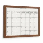 Brown Wood Frame Monthly Calendar Whiteboard – view 2