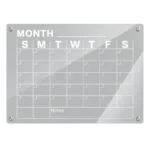 Clear Monthly Calendar Board with White Grid