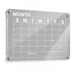 Clear Monthly Calendar Board with White Grid – view 2