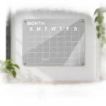 Clear Monthly Calendar Board with White Grid – view 3