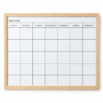 Light Wood Frame Monthly Calendar Whiteboard