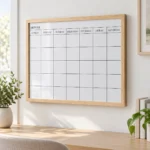 Light Wood Frame Monthly Calendar Whiteboard – view 3