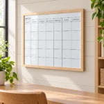 Light Wood Frame Monthly Calendar Whiteboard – view 4