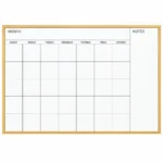 Monthly Calendar Whiteboard with Notes Sidebar