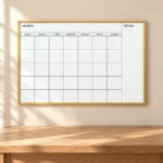 Monthly Calendar Whiteboard with Notes Sidebar – view 3