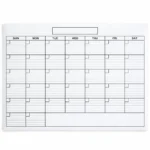 Monthly Whiteboard Calendar Planner with Notes Column