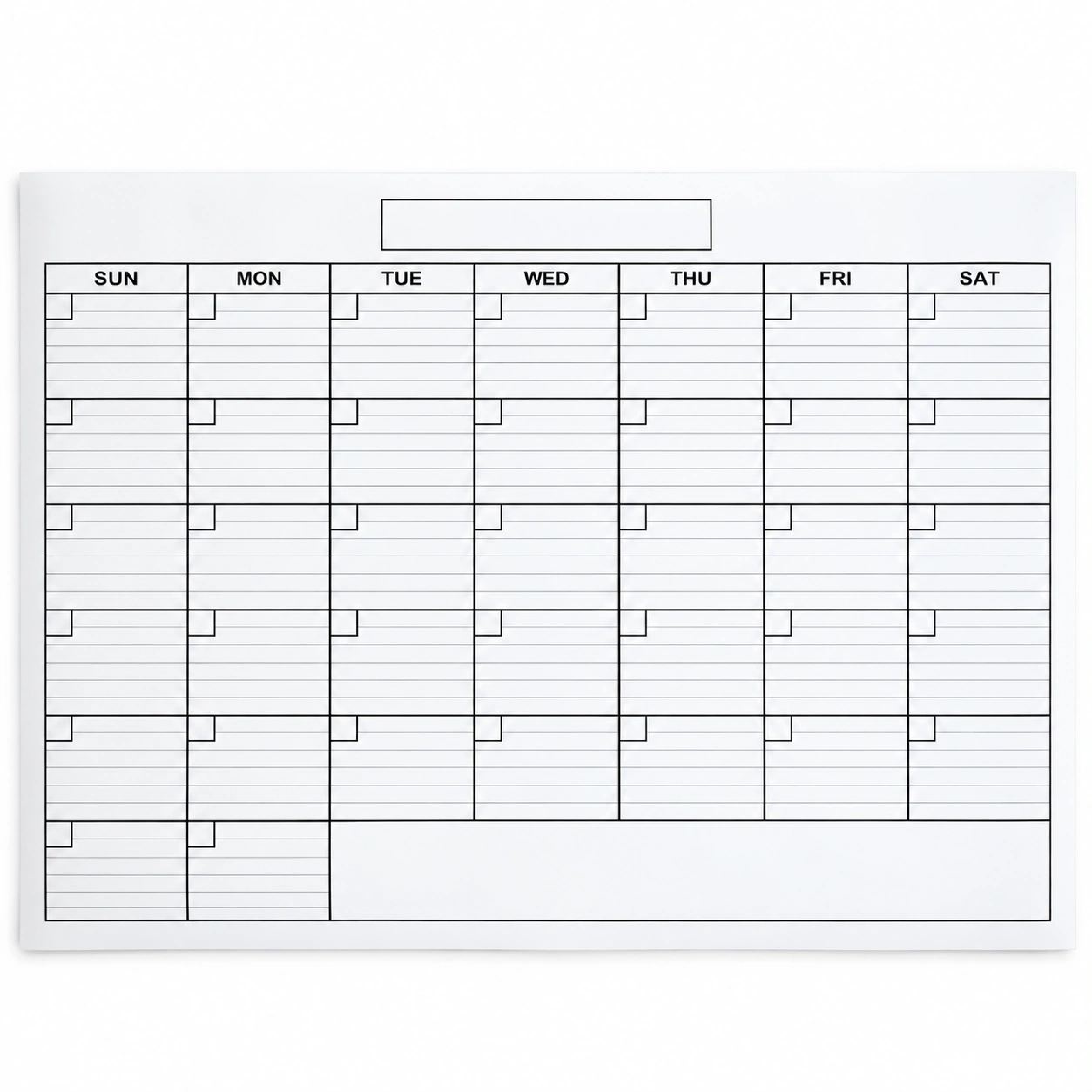 Monthly Whiteboard Calendar Planner with Notes Column
