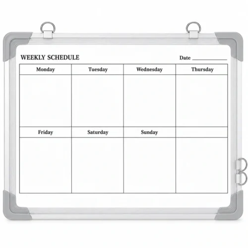 Rounded Gray Frame Weekly Schedule Board