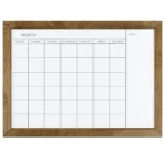 Calendario mensual con notas y marco café rústico