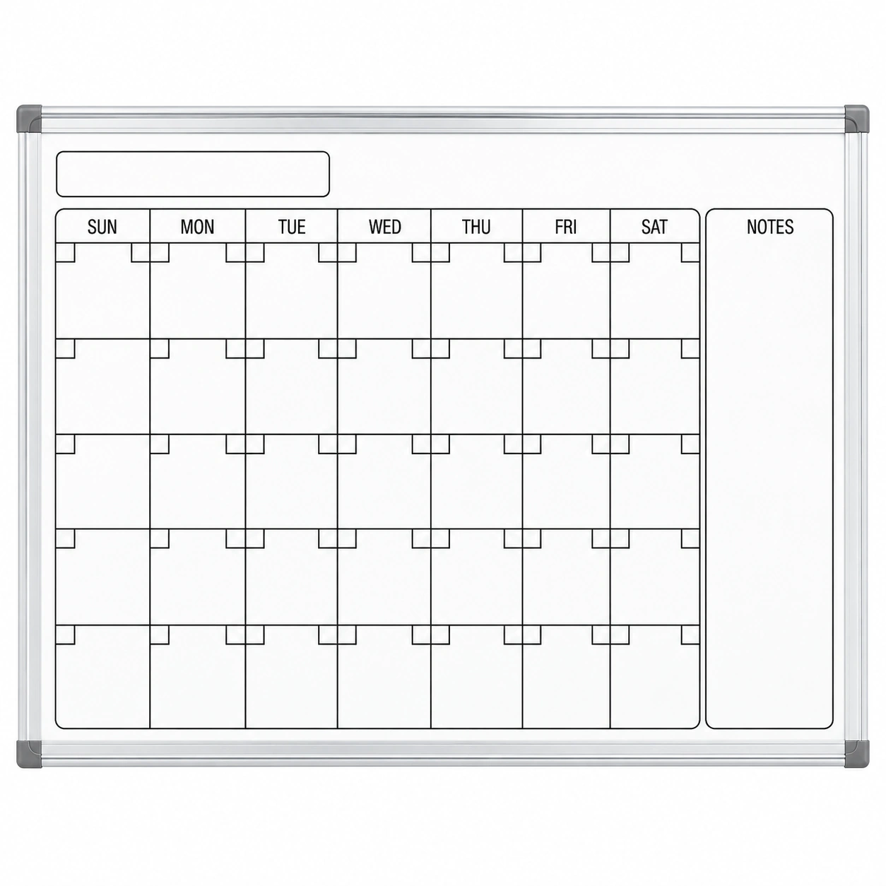 Silver Frame Magnetic Monthly Calendar Whiteboard
