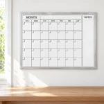 Silver Frame Monthly Calendar Dry Erase Board – view 3
