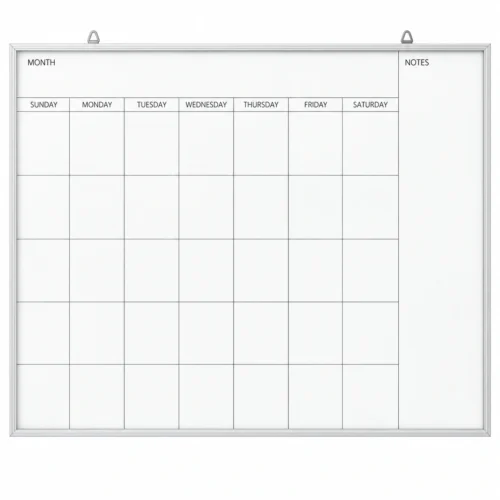Wall-Mounted Monthly Calendar Whiteboard
