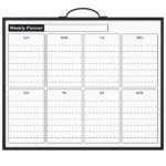 Weekly Planner Dry Erase Whiteboard with Notes Section