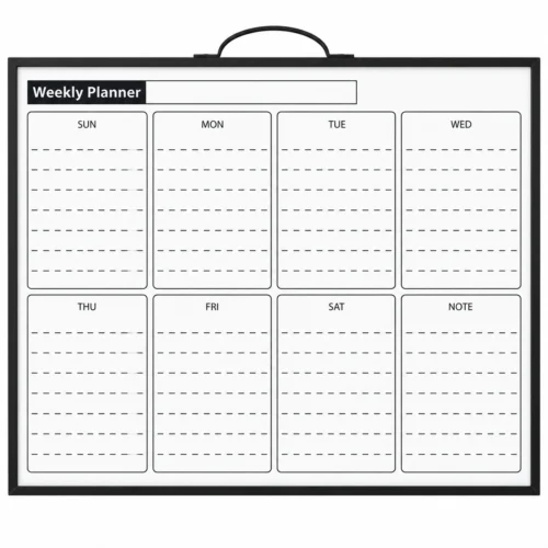 Weekly Planner Dry Erase Whiteboard with Notes Section