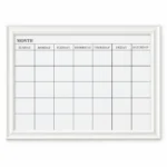 White Frame Monthly Calendar Dry Erase Board