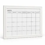 White Frame Monthly Calendar Dry Erase Board – view 2