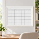 White Frame Monthly Calendar Dry Erase Board – view 3