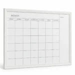 White Frame Monthly Calendar Whiteboard with Notes Column – view 2