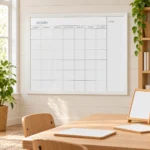 White Frame Monthly Calendar Whiteboard with Notes Column – view 4