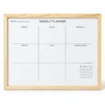 Wood Frame Weekly Planner Whiteboard