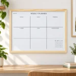 Wood Frame Weekly Planner Whiteboard – view 3