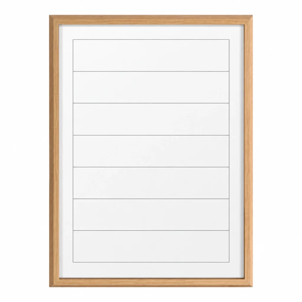 Wood-Tone Frame Lined Planning Whiteboard