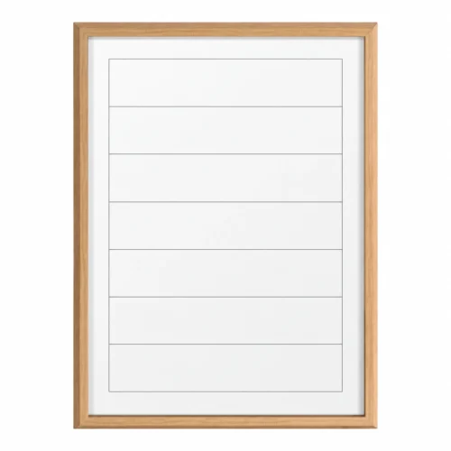 Wood-Tone Frame Lined Planning Whiteboard