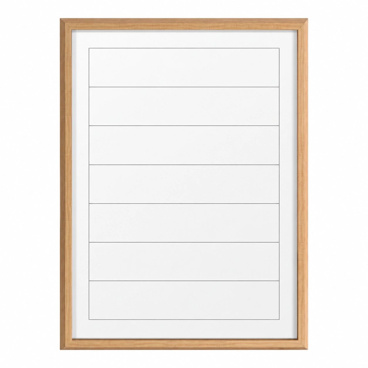 Wood-Tone Frame Lined Planning Whiteboard