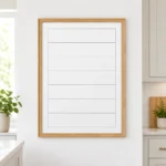 Wood-Tone Frame Lined Planning Whiteboard – view 4