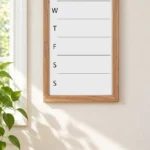 Planificador semanal vertical con marco tono madera – vista 4