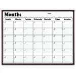 Calendario mensual magnético con borde negro