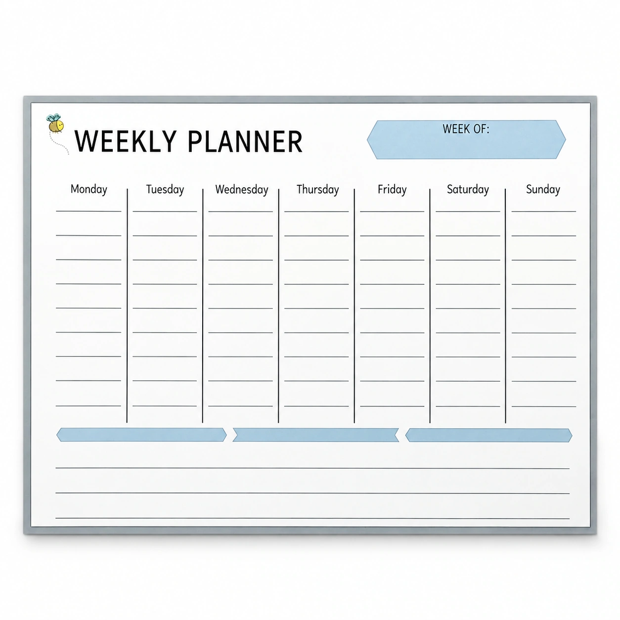 Blue Header Wall Planning Board
