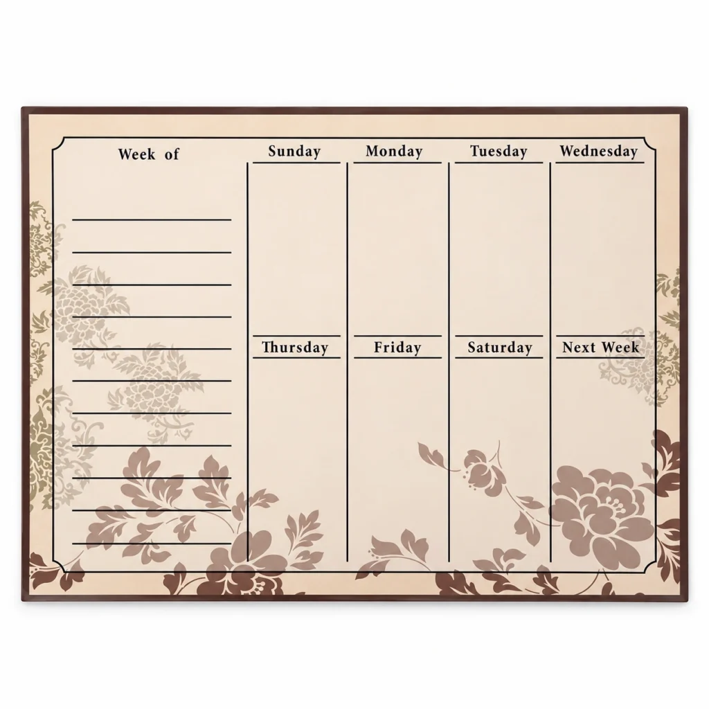 Botanical Weekly Planner Board