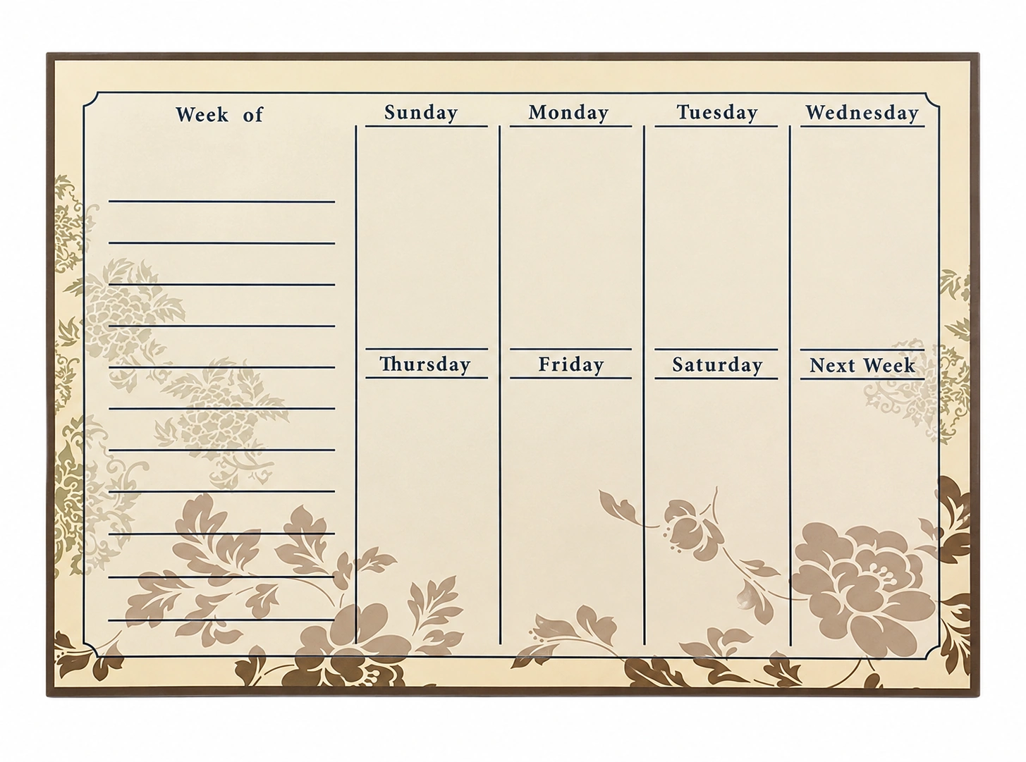 Botanical Weekly Schedule Board