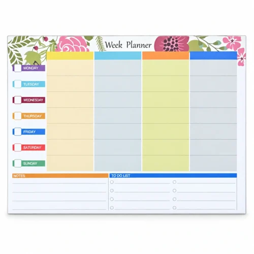Floral Colour Block Weekly Planner