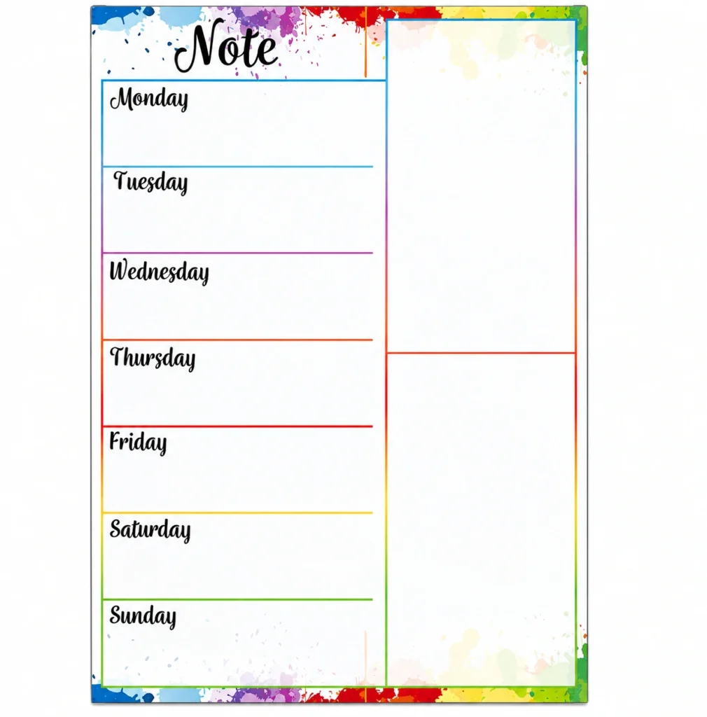 Floral Magnetic Weekly Notes Board