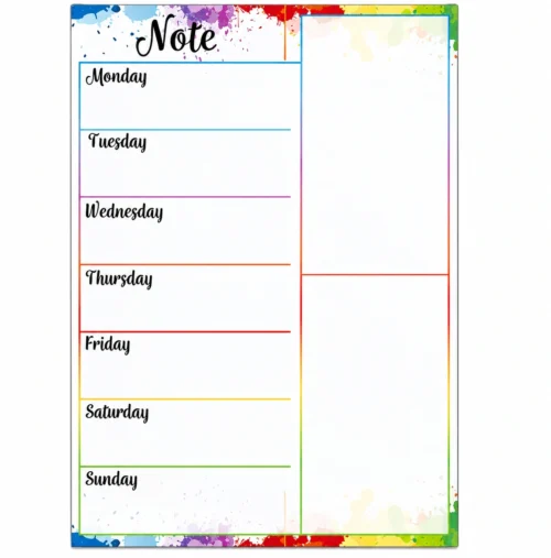 Floral Magnetic Weekly Notes Board