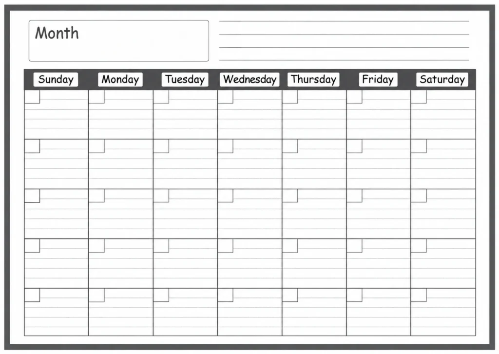 Lined Monthly Planning Board