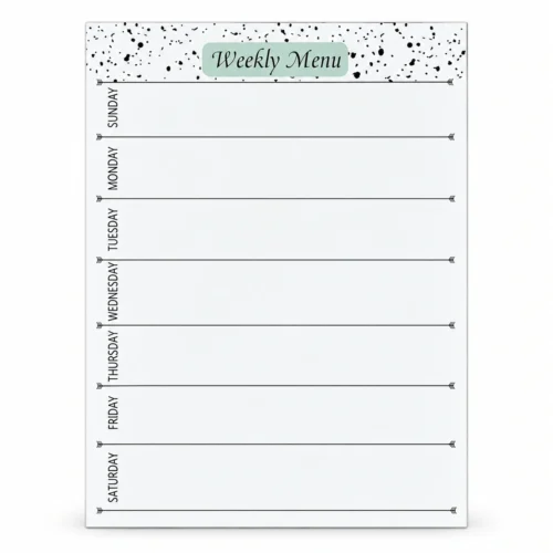 Magnetic Weekly Menu Board