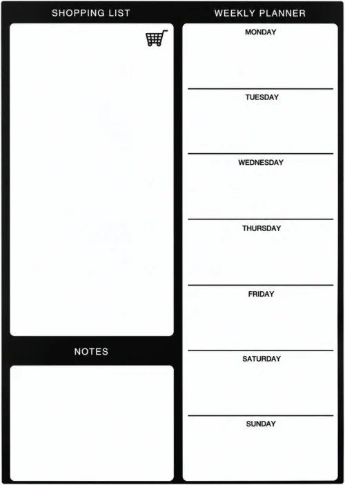 Magnetic Weekly Planner and Shopping List