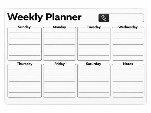 Magnetic Weekly Planner with Separate Notes Box