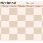 Pastel Checkerboard Monthly Planner