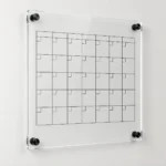Calendario mensual de acrílico transparente con recuadros para fechas – vista 2