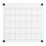 Calendario mensual de acrílico transparente con cuadrícula blanca