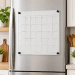 Calendario mensual de acrílico transparente con cuadrícula blanca – vista 4