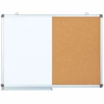 Aluminum Frame Whiteboard and Cork Board Combo with Tray
