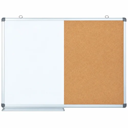 Aluminum Frame Whiteboard and Cork Board Combo with Tray